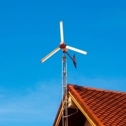 Home roof mounted wind turbine